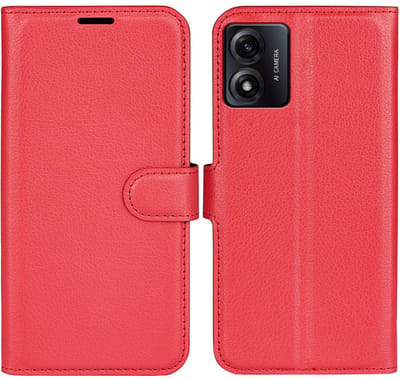 MobyDefend Hoesje - Geschikt voor Motorola Moto E13 - Kunstleren Wallet Book Case (Sluiting Voorkant) - Rood