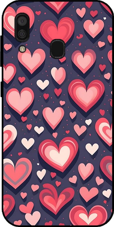 Smartphonica Telefoonhoesje Geschikt voor Samsung Galaxy A30 met Hartjes Opdruk - TPU Backcover Case With Heart Design geschikt voor Samsung Galaxy A30