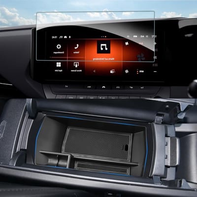 Set 2 in 1 Navigatiefilm en Armsteun Box Organizer voor Opel Astra L C02 Sports Tourer 2022-2025 - Perfecte Accessoires voor Navigatie en Opbergruimte