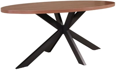 Eettafel ovaal melamine 180cm Tommy bruin ovale tafel