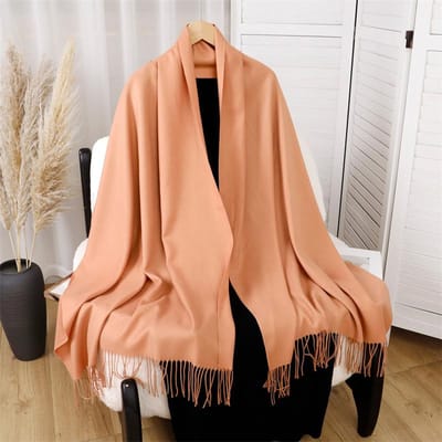 Winter Sjaal Voor Vrouwen Lang Warm Kasjmier Sjaals Hidjab Effen Dameswikkel Vrouwelijke Pashmina Bandana Hoofdsjaals Echarpe beige