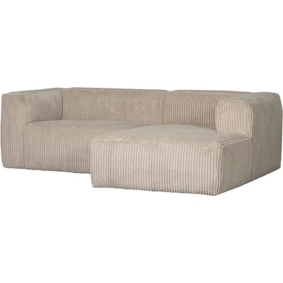 WOOOD Bean Chaise Longue Bank Rechts - Ribstof - Travertin -73x254x178