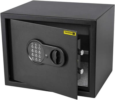 Kluis Elektronisch - Geldkist Veiligheidskist - Waardevolle Spullen - Akoestisch Alarm - 30 Liter Capaciteit - Zwart