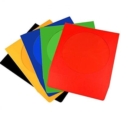 NTH products- CD Hoesjes 200 Stuks - Gekleurde Papieren Enveloppen - Met Venster/Flap - CD Opbergsysteem - Bescherming Tegen Stof/Kras - Geschikt Voor CD/DVD - Cd Hoes