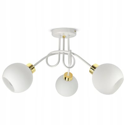 Moderne Witte Glazen Plafondlamp met 3xBollen - E27