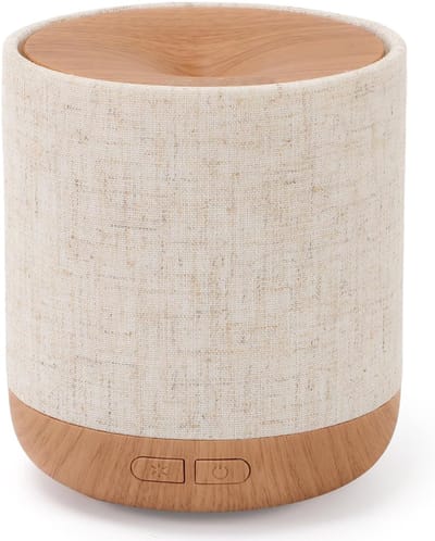Ultrasone Aromadiffuser - Met Stoffen Hoes en Nachtlampje - Luchtbevochtiger met Licht en Aromatherapie - Kleine Diffuser voor Kamerdecoratie - Geschikt voor Slaapkamer Woonkamer en Kantoor