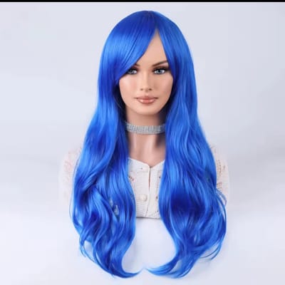 Blauw Haar- Blauwe Pruik- Carnaval- Long Wig- Lang Haar Pruik-
