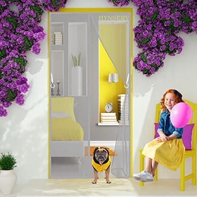 Magnetisch Vliegengaas Deurgordijn - Anti-Muggen - Eenvoudige Kleefmontage - Automatisch Sluiten - Voor Deur en Terrasdeur 200 x 210 cm - Grijs