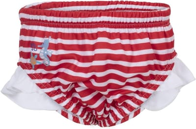 Baby zwemluier - Luierbroekje - Zwemmen en strand - Met ruches - 74/80 cm - Rood/wit