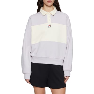FILA Langogne Oversized Cropped Polo Sweat Thistle-antique White Maat: L | Sweaters Outlet | Dames | Wit