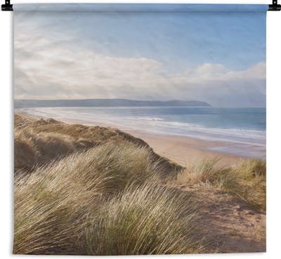 Wandkleed - Wanddoek - Duin - Strand - Water - 180x180 cm - Wandtapijt
