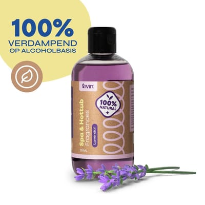 LIVIN' Spa & Bad Geur Lavendel - Whirlpools - Hottub Geuren - Spa & Bad Geuren- Spa & Bad Geur Lavendel - Op Alcoholische Basis - Tast Waterkwaliteit Niet Aan - Spa Aroma - Hoge Concentraat - Geschikt voor Jacuzzi, Bad en Hottub - 250ML - Paars