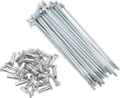 Bicycle Spokes Bicycle Wheel Spokes Silver Tone 1 Set 14G 85mm Length Carbon Steel Galvanized - ShopVlot