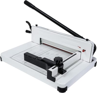 Papierknipper Guillotine - Papiertrimmer Snijmachine - Nauwkeurig Papier Snijden - Robuuste Stalen Constructie - 315 mm Breedte - Beige
