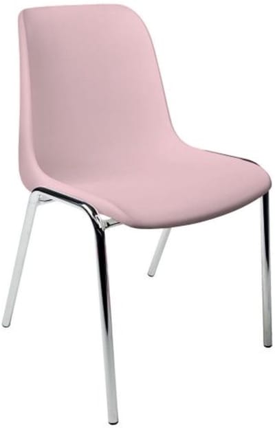 Kantinestoelen Rome kunststof stapelbaar roze koppelbaar