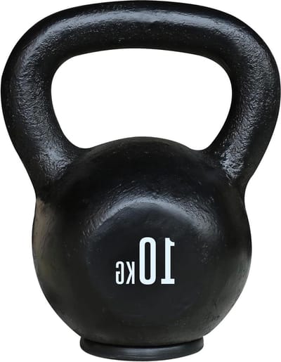 10kg Zwart Gepoedercoat IJzeren Kettlebell met Handvat - Klassieke en Professionele Optie verstelbare kettlebell