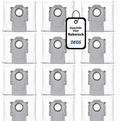 DEGG® - 12x stofzuigerzakken geschikt voor Roborock Q5+, Q7+, Q7MAX+, S7MAXV Ultra, S7 Pro ultra - Robot zakken - Premium kwaliteit