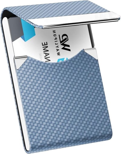 Professionele Visitekaartjes Houder van PU Leer en RVS, Slimme Metalen Pocket Kaarthouder met Magnetische Sluiting - Bewaar Visitekaartjes Stijlvol en Beschermd