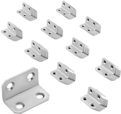 Set van 100 Hoekverbinders voor Meubels - 18 x 18 x 30 mm, Staal, Verzinkt, Geschikt voor Zware Belasting