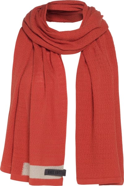 Knit Factory June Gebreide Sjaal Dames & Heren - Zomersjaal - Langwerpige sjaal - Terra - 200x50 cm