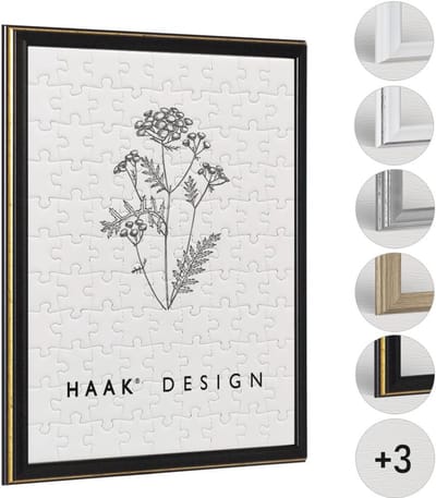 Puzzellijst Kailey - Barok frame - Fotolijst Puzzel - Op maat gemaakt - 50x70 cm - Zwart goudglans