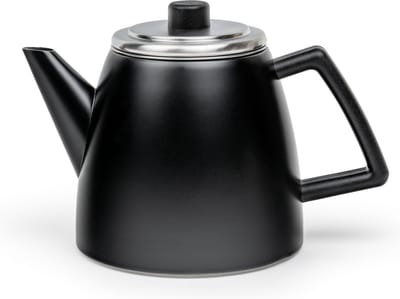 Bredemeijer - Theepot dubbelwandig Odense - 1,1 liter - Mat zwart - Met theezeef