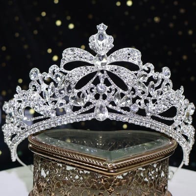 Bruidskroon Tiara Sfeer Accessoires Legering Bruiloft Haaraccessoires Koningin Prinses Premium Verjaardag Hoofddeksel white