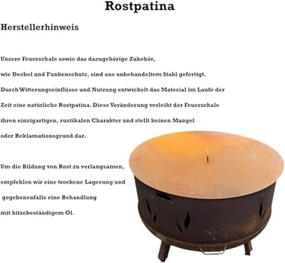 Vuurschaal Palma 60 cm - Tuinvuurschaal met Vonkbescherming voor een Warmterras