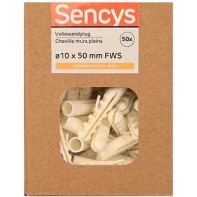 Sencys Plug Voor Volle Wand Nylon - Diam. 10x50mm - 50 Stuks