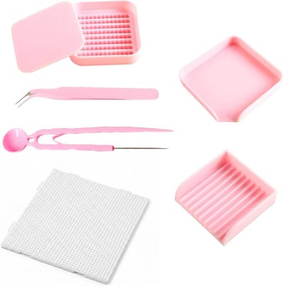 Pincetten Set - Knutselgereedschap - Kralen Sorteren - Nauwkeurig Ontwerp - 7 Delig - Roze