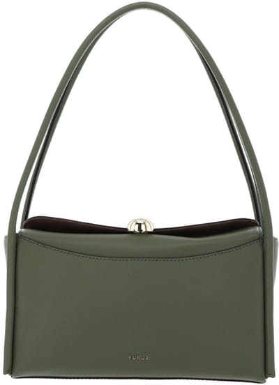 FURLA Leren schoudertas Nicole Boston Bag Avocado groen