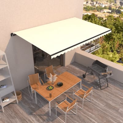 vidaXL - Luifel - handmatig - uittrekbaar - 500x300 - cm - crèmekleurig