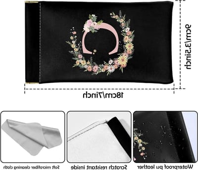 Lenzenvloeistof en Zonnebril Case Pouch van Zacht PU Leer met Reinigingsdoek voor Vrouwen en Meisjes