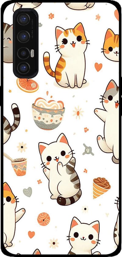 Smartphonica Telefoonhoesje Geschikt voor Oppo Find X2 Neo met katten opdruk - TPU backcover case cat design geschikt voor Oppo Find X2 Neo