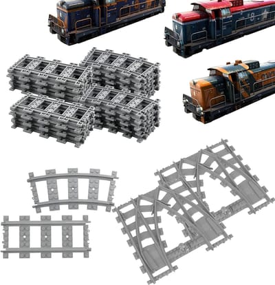 54-delige Stadsspoor Set met Rails, Accessoires en Uitbreidingsmogelijkheden voor Treinen, Perfect voor Verjaardagen en Creatief Spelen