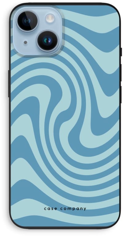 Case Company® - Hoesje geschikt voor iPhone 14 hoesje - Swirl Blauw - Biologisch Afbreekbaar Telefoonhoesje - Bescherming alle Kanten en Schermrand