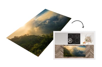 Keukenloper - Loper keuken - Zonneschijn en wolken boven Thaise jungle - 120x60 cm - Keukenloper vinyl