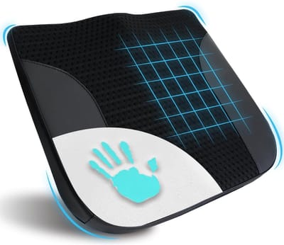 ZRSS® Zitkussen Orthopedisch - Stuitkussen Ergonomisch - Wigkussen voor Auto of Bureaustoel - Zwart Leer en 4D Mesh