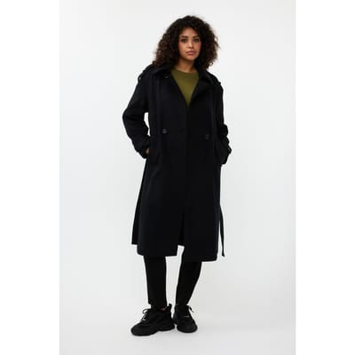 EsQualo Coat Trenchcoat Black Maat: 36 | Jassen Outlet | Dames | Zwart