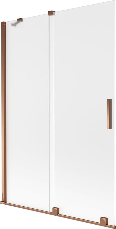 Mexen Velar tweedelige uitschuifbare badwand 120 x 150 cm, matglas, roze goud - 896-120-000-31-60