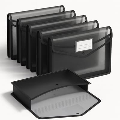 BOTC Documentenmap A4 - 5 stuks - Superdik - 33x 25x7 cm - Documententas - Projectmap - Transparent