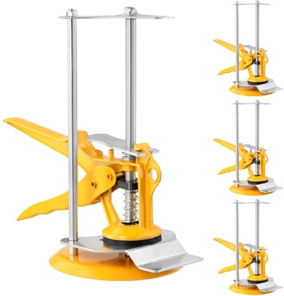 Cocoplus - Tegellifters - Hoogteverstelling - 500 kg Draagvermogen - Zwart - Tegelzetten - Geschikt voor Vloeren en Wandtegels - Zilverkleurig ® 4 arbeidsbesparende tegellifters, hoogteverstelling van 1 cm tot 10 cm, tot 500 kg.