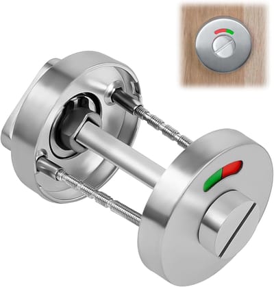 WC Deurslot - Badkamerslot Indicatie - Privacy Beveiligen - Rood Groen Status - 5.3 x 1 cm - Zilver