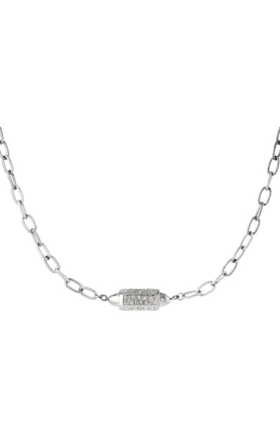 Necklace -Pendant Happy Vibes -Zilver -Stainless Steel- Yehwang-Moederdag cadeautje - cadeau voor haar - mama