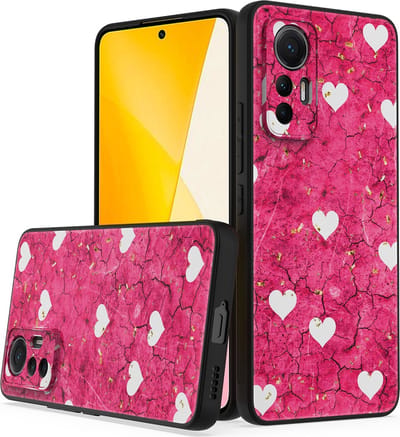 LuxeBass Siliconen hoesje met print geschikt voor Xiaomi 12 Lite - Marmer Hearts - telefoonhoes - gsm hoes - telefoonhoesje