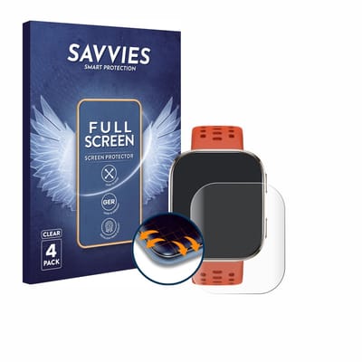 Savvies - Screenprotector voor Huami Amazfit Bip 6 - Folie Beschermfolie transparant volledig dekking 4 Stuks