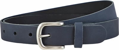 Landley Dames Riem Leer Blauw – Breedte 3 cm – Leren Vrouwen Riem - Lengte totaal 100 cm / Riemmaat 85
