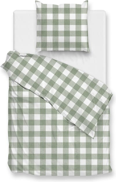Zohome Quattro-di-Lino Dekbedovertrek - Eenpersoons - Katoen - 140x200-220cm - Groen