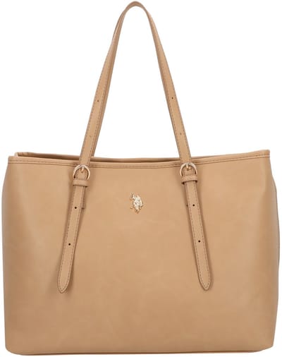 U.S. POLO ASSN. schoudertas Blackstone Shopping Bag Beige Lichtbruin