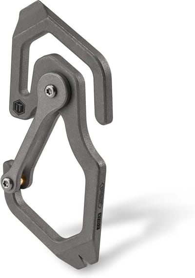 Titanium Carabiner Sleutelhanger met Dubbele Hefboom en Nageltrekker voor Dagelijks Gebruik en Outdoor Activiteiten